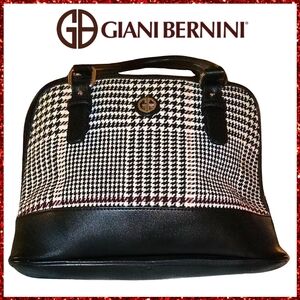 Giani Bernini Black White Red Tweed Crossbody Satchel + GB Leather Wallet New